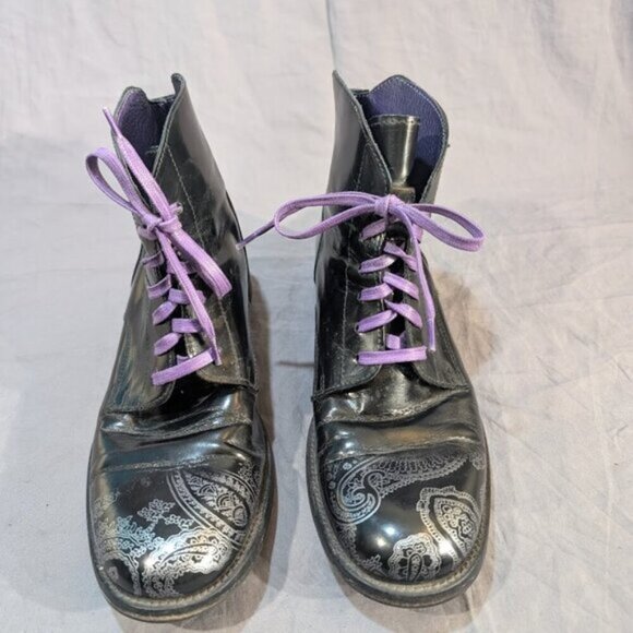 Robert Graham Mens Leeds Chukka Boots Black Purple Silver - Picture 1 of 12